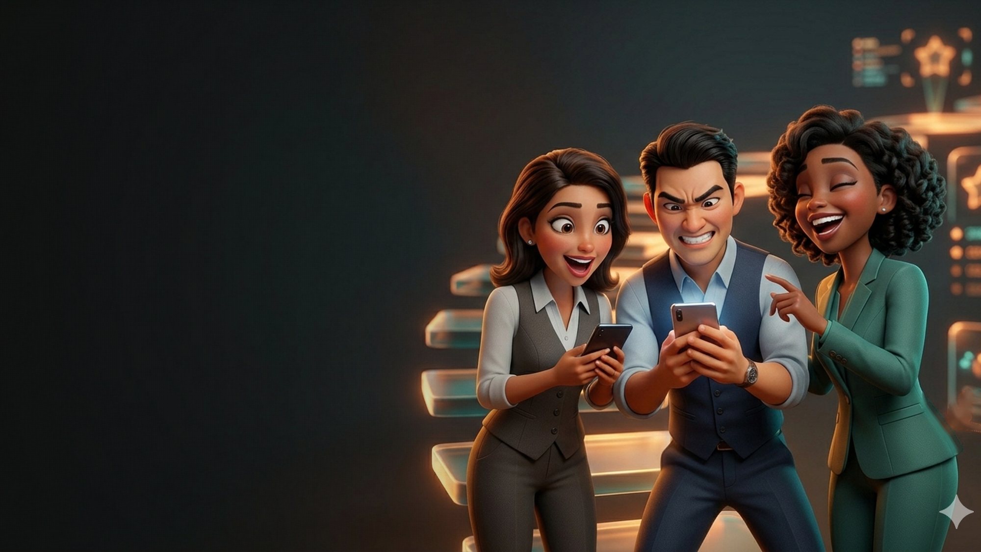 Reflexo Comercial — equipe comemorando uma conversão